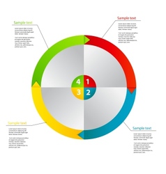 Concept of colorful circular banners with arrows vector image