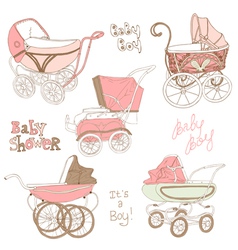 Baby Carriage Set vector image