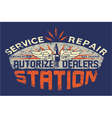 Service station vintage sign board vector image