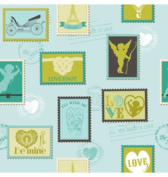 Valentine Stamps Love Background vector image