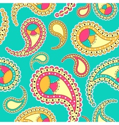 Bright seamless paisley pattern vector image