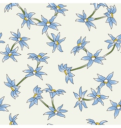 Seamless of a blue flowers vector image
