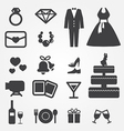 Wedding icons vector image