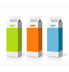 Colorful box fruit juice package vector image