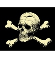 Evil skull with bones Warning sign vector image