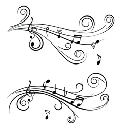 Sound wave sheet music notes vector image