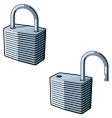 Padlock open and closed vector image