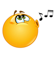 Whistling emoticon vector image