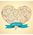 Heart floral design Hand-Drawn Heart floral design Hand-Drawn vector image