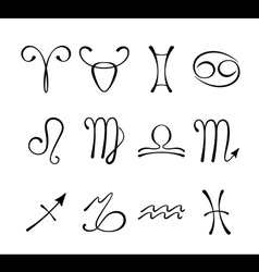 Zodiacal icons set vector image