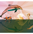Water is our LIFE - Low Poly Animals vector image