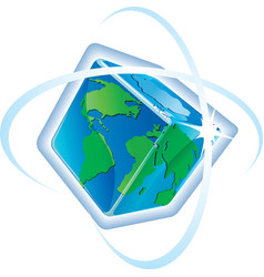 Square globe vector image