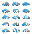 Cloud computing icons and logos set vector image