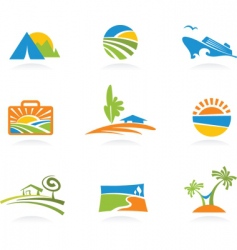 Travel and vacation icons vector image