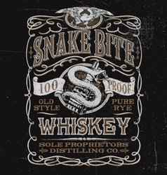 Vintage Whiskey Label T-shirt Graphic vector image