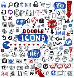 Doodled icons vector image