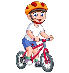 Kid on bicycle vector image