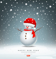 Snowman have Hat red Santa Claus vector image