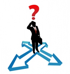 Question businessman indecision direction arrows vector image