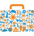 Travel and vacation icons suitcase vector image