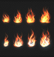 Isolated fire flames power and energy symbols vector image