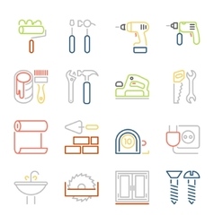 Colorful outline web icons set Colorful outline web icons set vector image