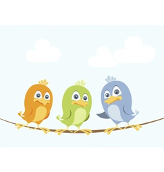 Birds on a wire vector image