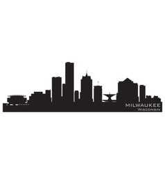 Milwaukee wisconsin skyline detailed silhouette vector image