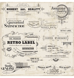 Set Calligraphic Design Elements vector image