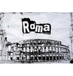 View of the Colosseum Amphitheater in Rome vector image