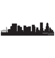 Portland oregon skyline detailed silhouette vector image