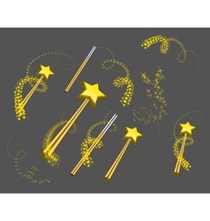 Magic wand set vector image