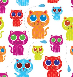 Cute Cat Seamless Pattern vector image