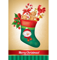 Merry Christmas greeting card vector image