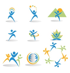 Health nature yoga business social icons logos vector image