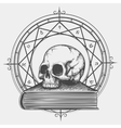 Magic book sketch with skull vector image