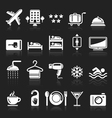 Hotel white icons set vector image