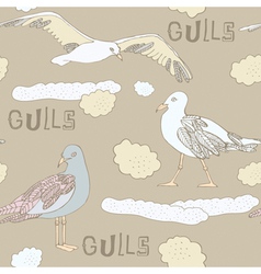 Vintage Seagulls Background Vintage Seagulls Background vector image