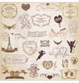 Vintage Love Valentine Day Design Elements vector image