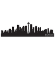Seattle washington skyline detailed silhouette vector image