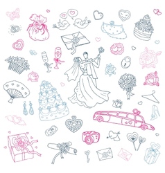 Wedding set Hand drawn vector image