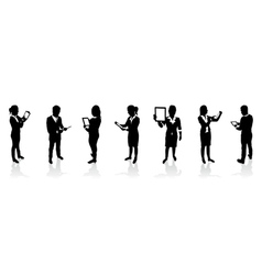 Business people tablets1 vector image