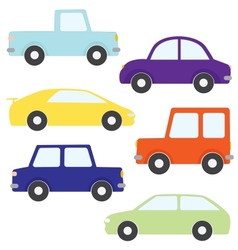 Set of cartoon cars vector image
