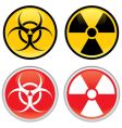 Biohazard and radioactive warning signs vector image