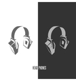 Headhphones abstract graphic sign vector image