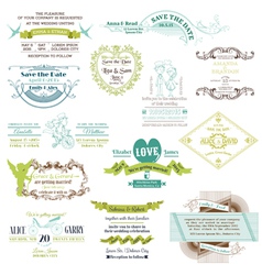 Wedding Vintage Invitation Collection vector image