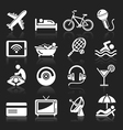 Hotel white icons set vector image