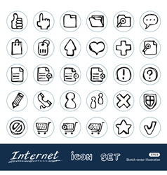 Doodle Internet web icons set vector image