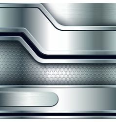 Abstract background metallic silver banners vector image
