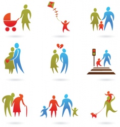 Family silhouettes vector image